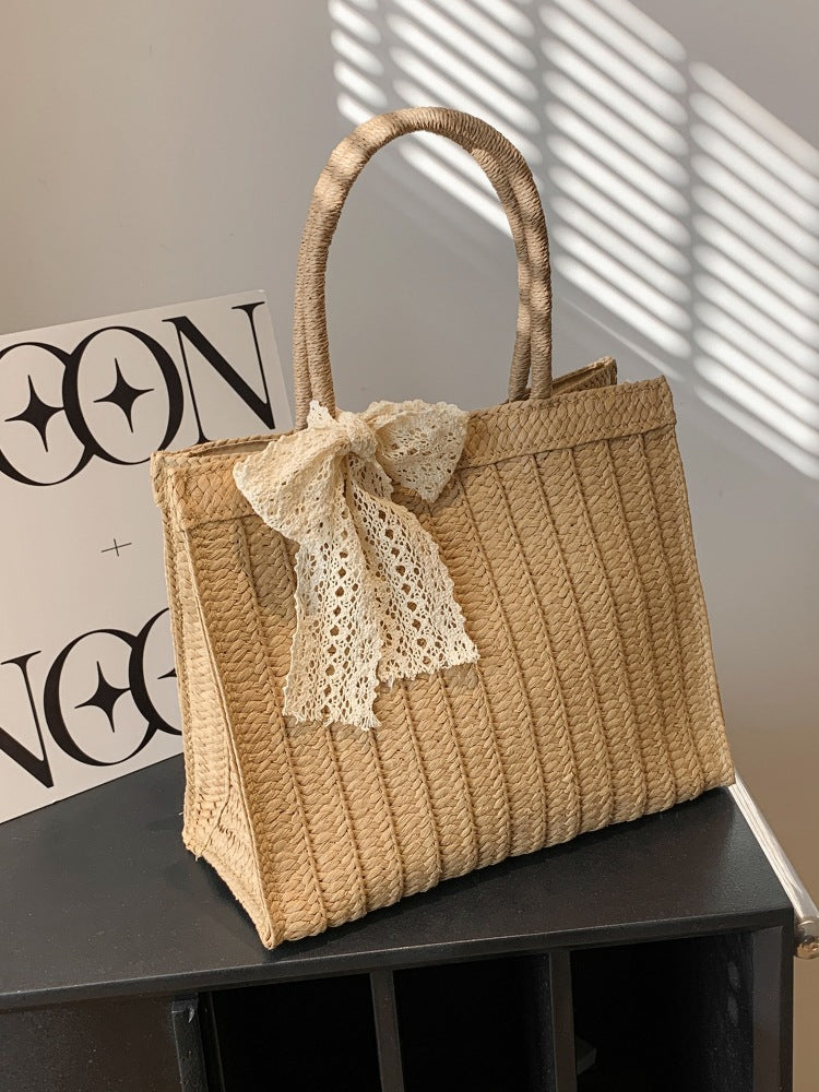 Large Capacity Straw Bag Shoulder Tote Bag - Masion Chérie