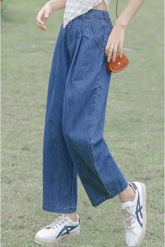 Vintage High-Waisted Loose Denim Pants - Masion Chérie