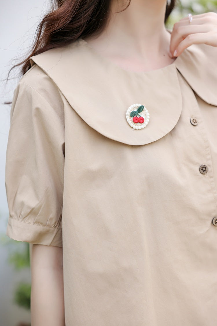 Adorable Peter Pan Collar Button-Down Blouse - Masion Chérie