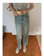 Vintage Washed High-Waisted Straight-Cut Jeans - Masion Chérie