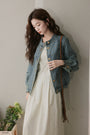 Vintage-Inspired Denim Button-Front Jacket