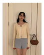 Macaron-Coloured V-neck Long Sleeve Knit Sweater - Masion Chérie