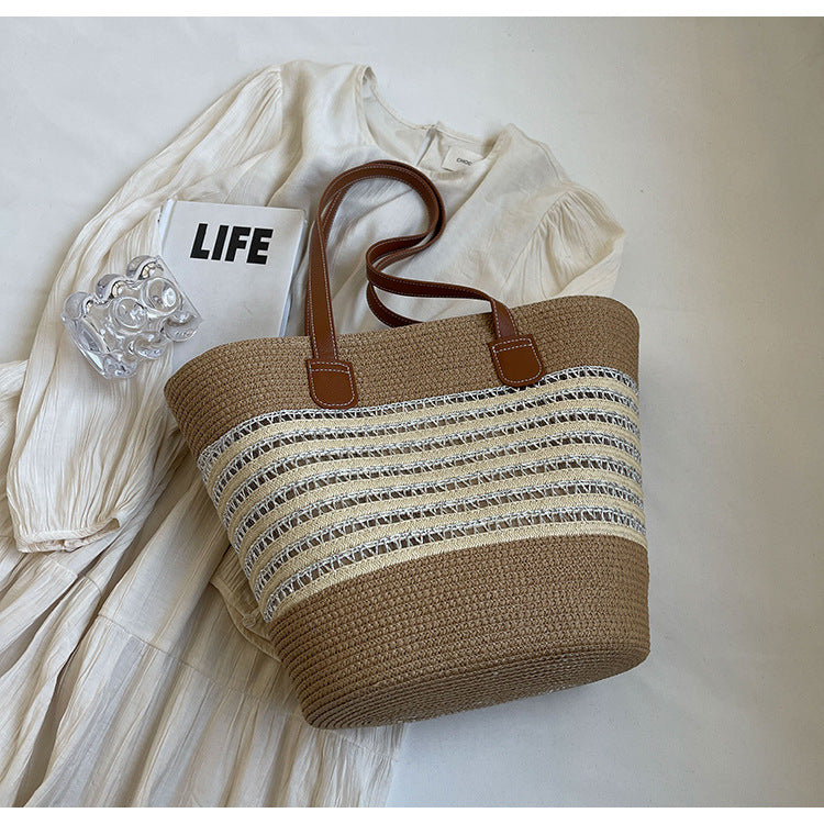 Large Capacity Straw Woven Tote Bag - Masion Chérie