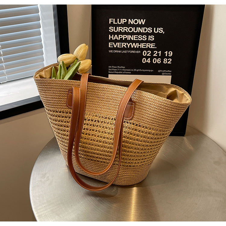 Large Capacity Straw Woven Tote Bag - Masion Chérie