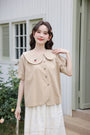 Adorable Peter Pan Collar Button-Down Blouse - Masion Chérie