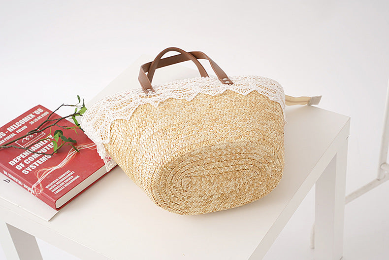 Large Capacity Single Shoulder Crossbody Shell Straw Woven Bag - Masion Chérie