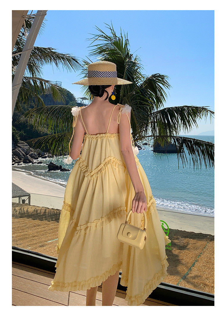 Sunny Delight Ruffled Tiered Spaghetti Strap Maxi Dress - Masion Chérie