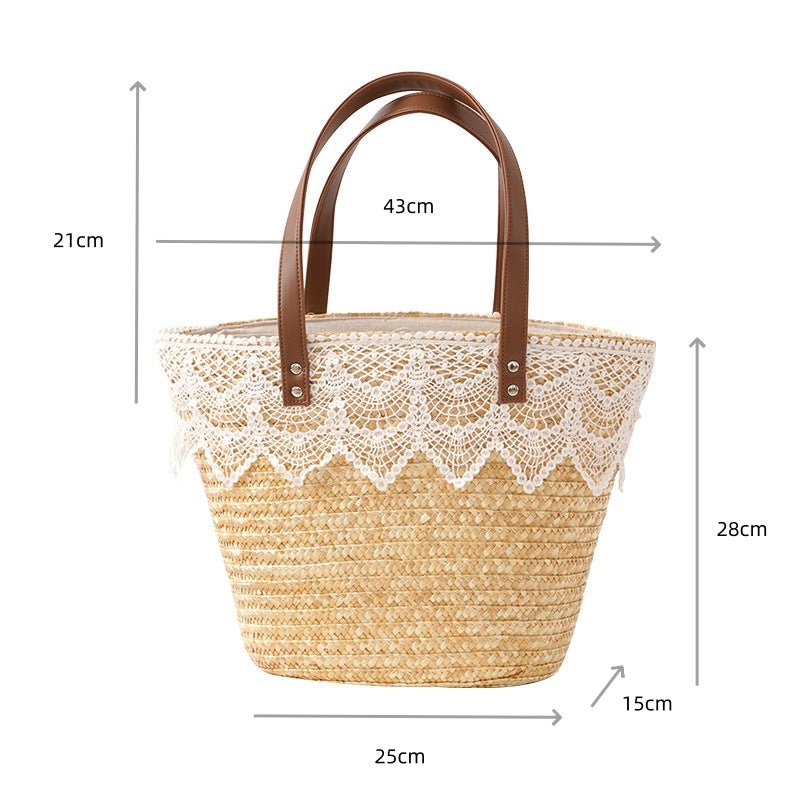 Large Capacity Single Shoulder Crossbody Shell Straw Woven Bag - Masion Chérie