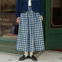 Vintage Blue Gingham Maxi Skirt