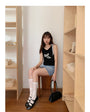 Korean-Style Knitted Tank Top Sleeveless Top - Masion Chérie