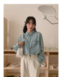 Sky Blue Casual Denim Shirt - Masion Chérie