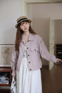 Versatile Mauve Button-Down Jacket