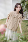 Adorable Peter Pan Collar Button-Down Blouse - Masion Chérie