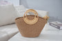 Rattan Handle Straw Tote Bag Vacation Beach Tote Bag - Masion Chérie