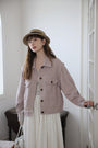 Versatile Mauve Button-Down Jacket