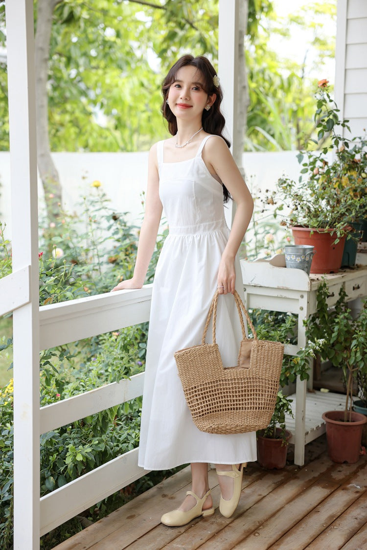 Elegant Sleeveless A-Line Midi Dress - Masion Chérie