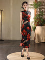 Bold Red Floral Cheongsam Dress