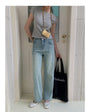 Vintage Washed High-Waisted Straight-Cut Jeans - Masion Chérie