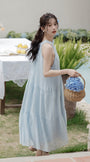 Graceful Rosette Bowknot Sleeveless Midi Dress - Masion Chérie