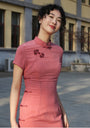 Vintage Rose Pink Modified Cheongsam Dress - Masion Chérie