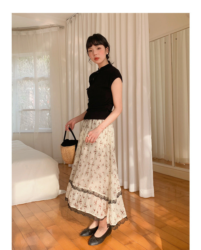 Vintage Lace Floral Maxi Skirt - Masion Chérie