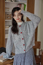 Cozy Heart Button Soft Knit Cardigan