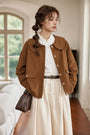 Peter Pan Collar Buttoned Jacket