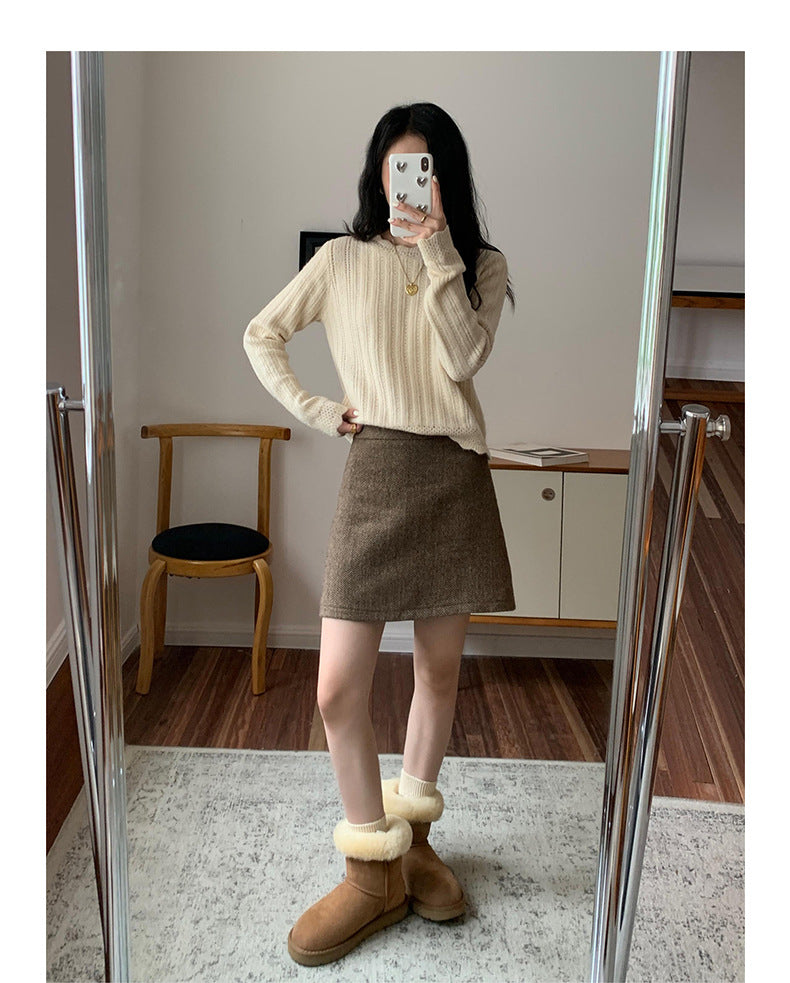 Vintage Knit Sweater Women Winter Inner Top - Masion Chérie