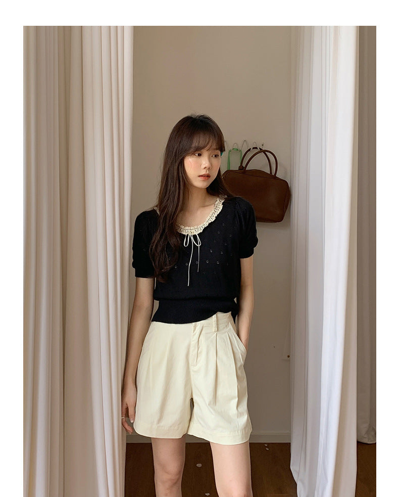 Korean-style A-line Shorts High-Waisted Casual Suit Pants - Masion Chérie