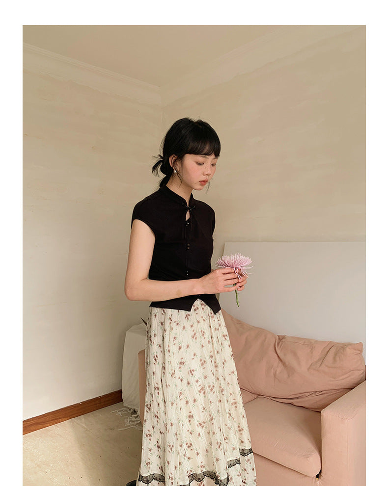 Vintage Lace Floral Maxi Skirt - Masion Chérie