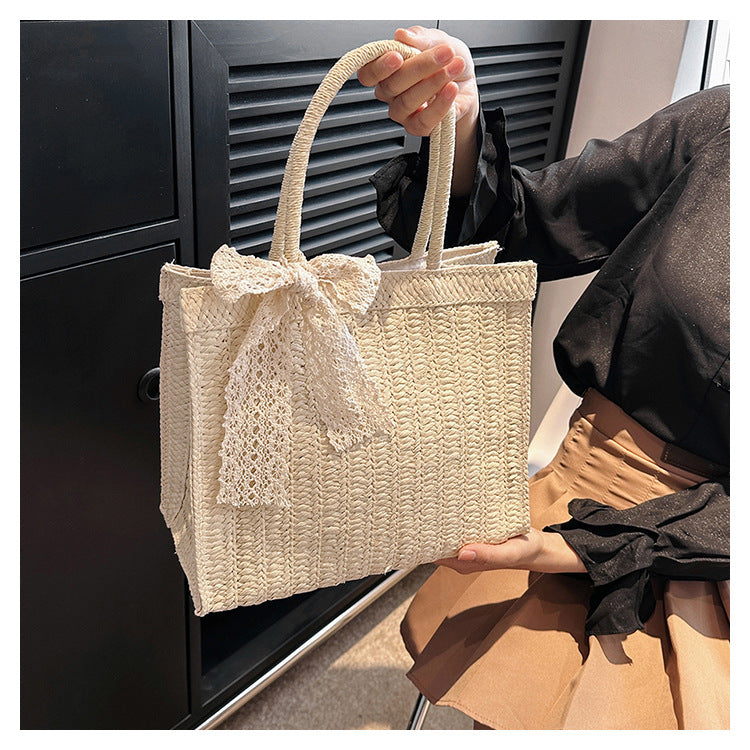 Large Capacity Straw Bag Shoulder Tote Bag - Masion Chérie