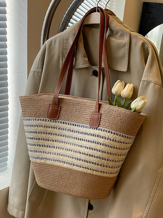 Large Capacity Straw Woven Tote Bag - Masion Chérie