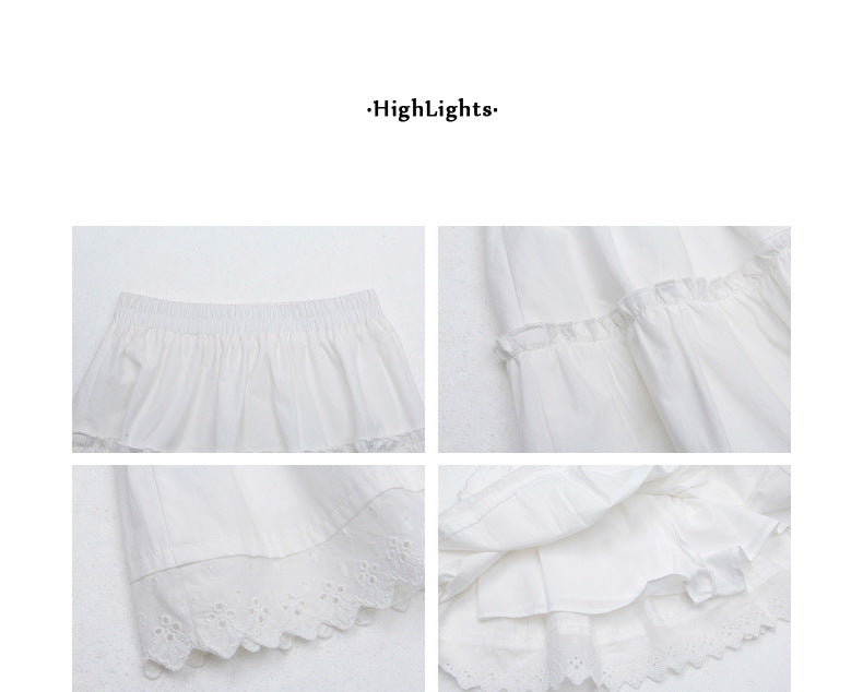 White Vintage Lace Midi Skirt - Masion Chérie