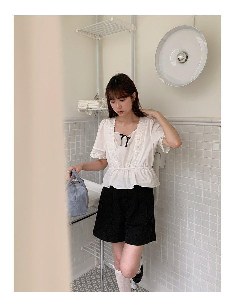 Korean-style A-line Shorts High-Waisted Casual Suit Pants - Masion Chérie