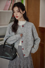 Cozy Heart Button Soft Knit Cardigan