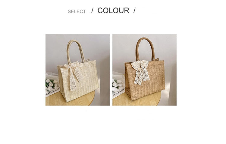 Large Capacity Straw Bag Shoulder Tote Bag - Masion Chérie