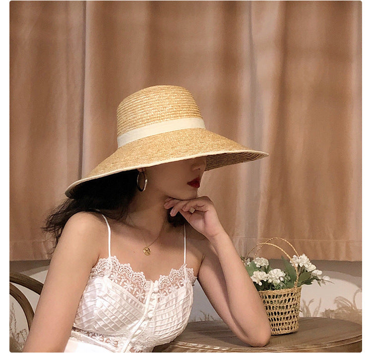 Vintage Large Brim Straw Hat - Masion Chérie