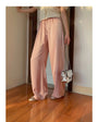 Straight-Leg Full-Length Pants in Satin - Masion Chérie