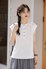 Chic Button-Down Sleeveless Blouse - Masion Chérie