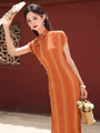 Amber Sunset Tencel Cheongsam Dress