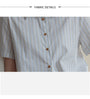 Striped Short Sleeve Shirt Japanese Style - Masion Chérie