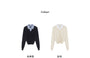 Korean-Style Polo Collar Knit Cardigan Top - Masion Chérie