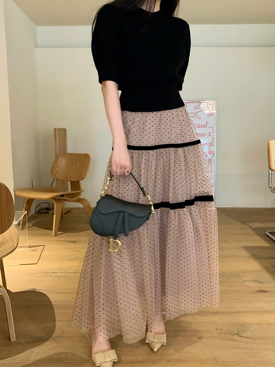 Korean Chic High-Waist Polka Dot Skirts - Masion Chérie