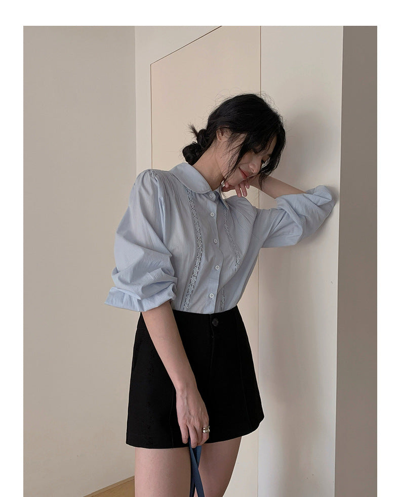 Vintage Lace Doll Collar Shirt Women - Masion Chérie