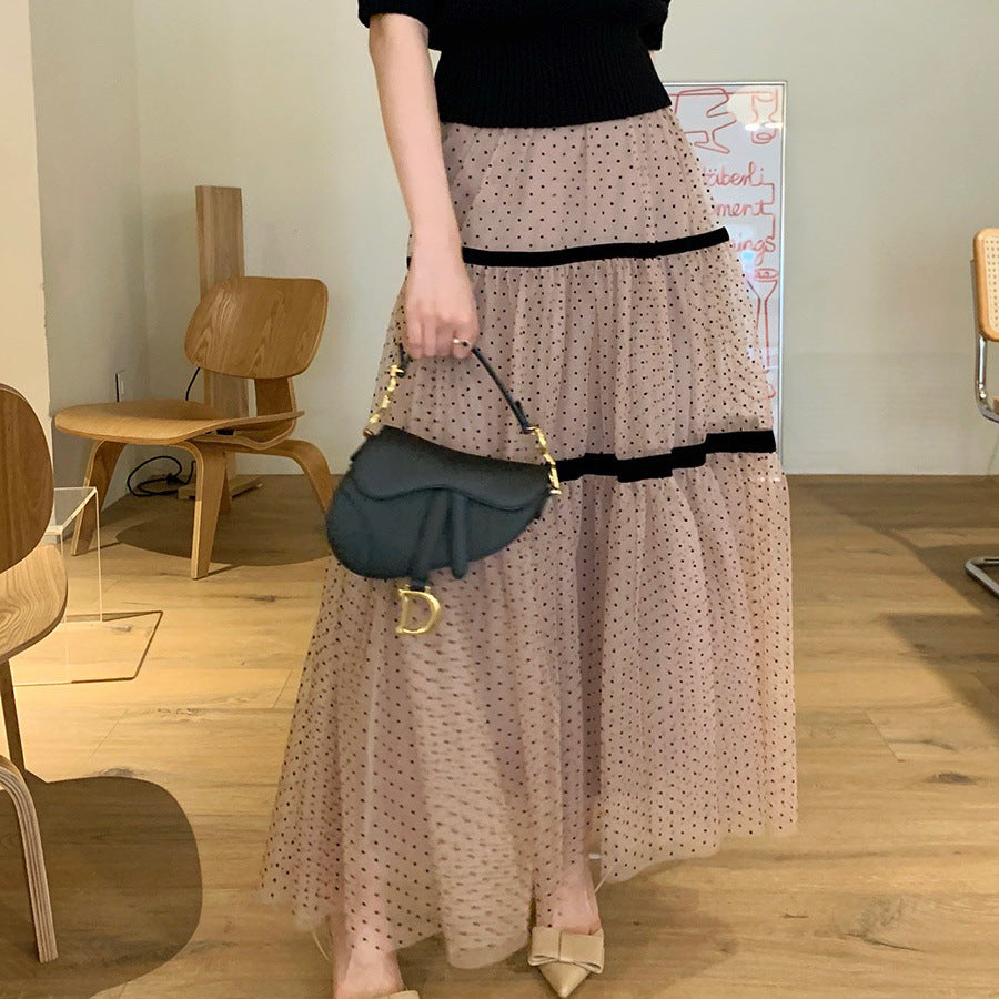 Korean Chic High-Waist Polka Dot Skirts - Masion Chérie