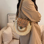 Contemporary Chic Round Crossbody Straw Bag - Masion Chérie