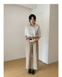 Korean Office Casual Cuffed Suit Pants - Masion Chérie