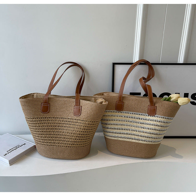 Large Capacity Straw Woven Tote Bag - Masion Chérie