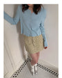 Macaron-Coloured V-neck Long Sleeve Knit Sweater - Masion Chérie