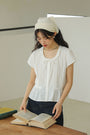 Chic Ruffled Short Sleeve Button-Up Blouse - Masion Chérie